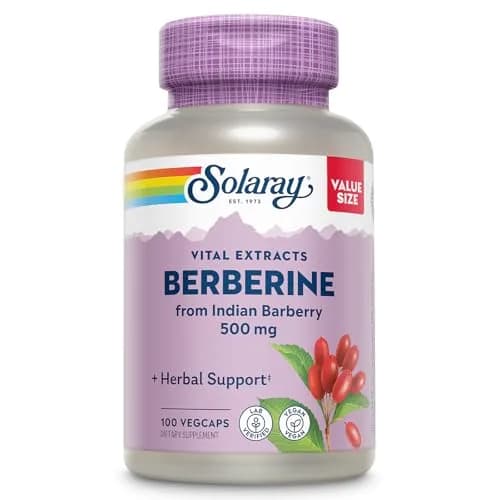 SOLARAY Berberine Extract 500 mg | Vegan Herbal Support for Active Lifestyle (70-120 chars) thumbnail 1