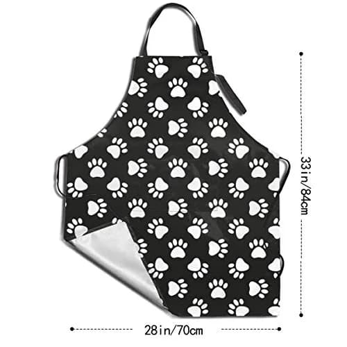 Abucaky Dog Animal Paws Print Waterproof Apron for Adults | Kitchen & BBQ Protection (70-120 chars) thumbnail 4
