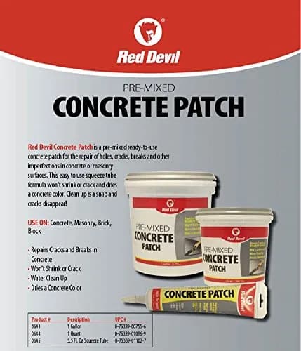 Red Devil Concrete Repair Patch 5.5 Oz. Squeeze Tube | Cement Crack Filler, Pack of 12, Gray, Made in USA thumbnail 2