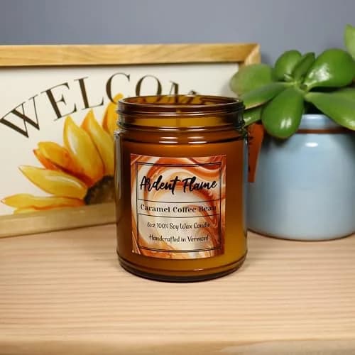 Ardent Flame Caramel Coffee Bean Candle | 8 oz | Highly Scented Soy Wax Home Decor thumbnail 5
