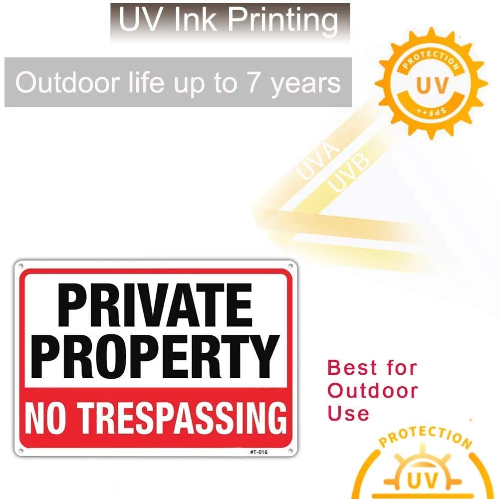 Dxyizus signs Private Property No Trespassing Signs 25cm x 35cm (10" x 14") | Heavy Duty Aluminum, UV Protected, 2-Pack - view 4