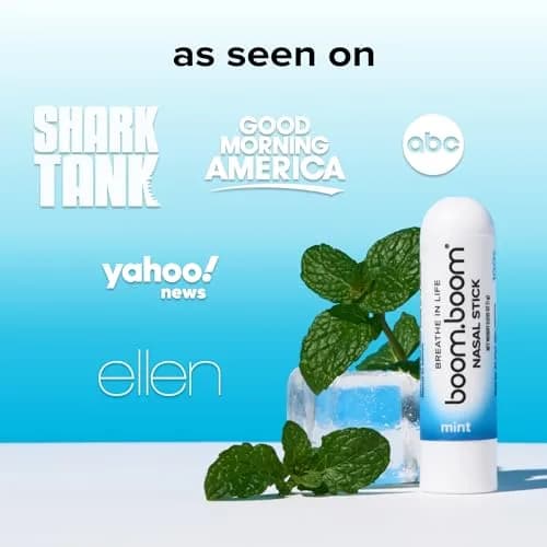 BoomBoom Nasal Stick, Essential Oils + Menthol Inhaler, Mint, 3 Pack | Natural Refreshment for Daily Wellness thumbnail 6