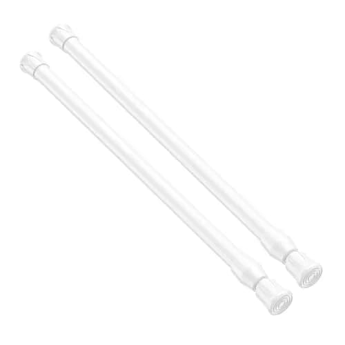 ZipGlo Spring Tension Curtain Rods 43-71 cm (17-28 Inch) White 2 Pack | No-Drill Installation for Windows & Doors thumbnail 1