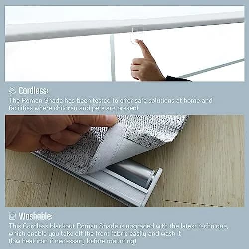 Everyday Celebration Roman Shades 23" W x 64" H | Room Darkening Cordless Window Treatment thumbnail 5