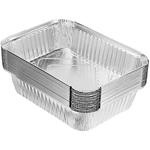 Tiger Chef Aluminum Pans Takeout Containers - Oblong Heavy Duty Foil Baking Pan - Quarter Size 8.4x5.9 inches | Durable, Eco-Friendly Food Storage (70-120 chars) thumbnail 1