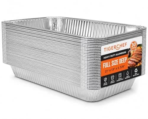Tiger Chef Full-Size Deep Aluminum Foil Pans 21x13 | Heavy-Duty Disposable Roasting Trays thumbnail 1