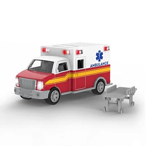 Driven by Battat Micro Ambulance Toy Truck with Lights and Sound, 1 Unit | ASTM-Tested Toy Vehicle for Kids 3+ thumbnail 1