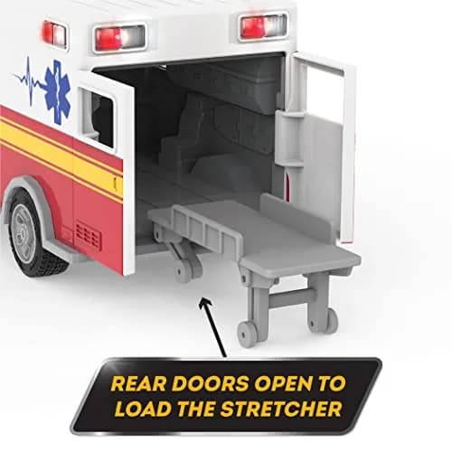 Driven by Battat Micro Ambulance Toy Truck with Lights and Sound, 1 Unit | ASTM-Tested Toy Vehicle for Kids 3+ thumbnail 3