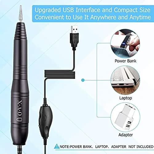 OVX Portable Electric Nail Drill Machine 20,000 RPM | Compact USB Manicure Pedicure Tool for Acrylic Nails & Gel Polishing thumbnail 3