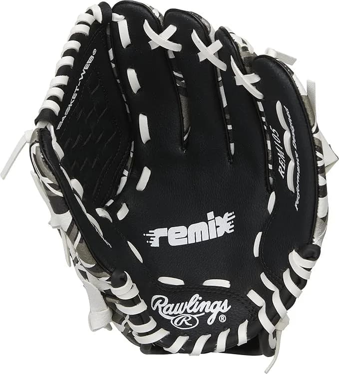 Rawlings Remix T-Ball & Youth Baseball Glove Right Hand Throw 9" Black | Utility Glove for Ages 3-6 thumbnail 4