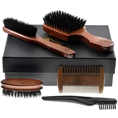 GIORGIO Beard Kit for Men Gift Set with Wooden & Boar Bristle Brushes | Complete Grooming Bundle (70-120 chars) thumbnail 1