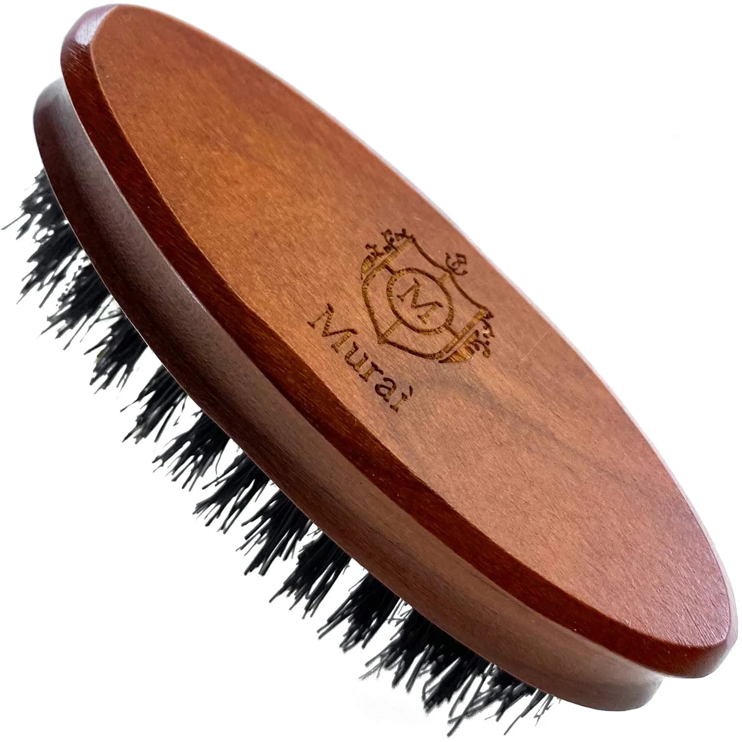Murai by Giorgio GM4S Soft Boar Bristle Beard Brush - Travel Size for Men, Cherrywood Handle | Spreads Natural Oils for Shine & Malleability - main product image