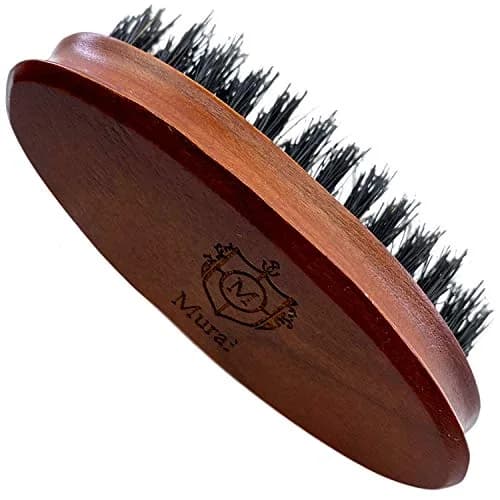 Murai by Giorgio GM4S Soft Boar Bristle Beard Brush - Travel Size for Men, Cherrywood Handle | Spreads Natural Oils for Shine & Malleability thumbnail 4