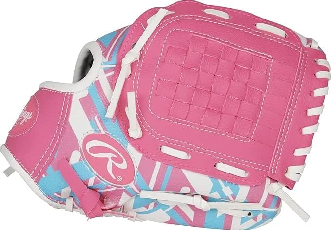 Rawlings Remix T-Ball & Youth Baseball Glove Left Hand Throw 9" (23cm) Pink | Utility Glove for Ages 3-5 thumbnail 2