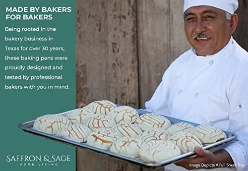 Saffron & Sage Home Living Commercial Quality Cookie Sheet & Rack | Heavy Duty Aluminum Baking & Cooling Set thumbnail 9