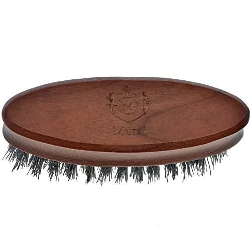 Murai by Giorgio Firm Boar Bristle Beard Brush - Pocket Oval Travel Brush for Men's Skin Care and Grooming (3.32" x 1.2" x 1.32") thumbnail 6