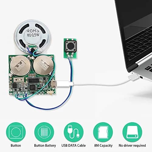 IS Recordable Sound Module 8M USB Programmable Sound Chip with Speaker | DIY Greeting Card & Electronics Project thumbnail 6