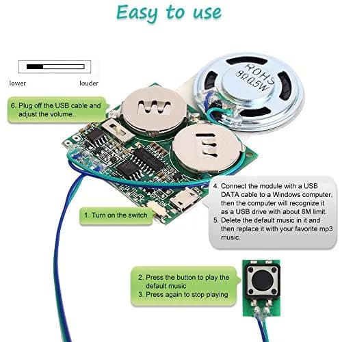 IS Recordable Sound Module 8M USB Programmable Sound Chip with Speaker | DIY Greeting Card & Electronics Project thumbnail 8