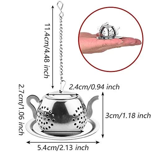 Cyimi Loose Leaf Tea Infuser 4PCS Stainless Steel Small Tea Filter for Mug & Teapot thumbnail 4