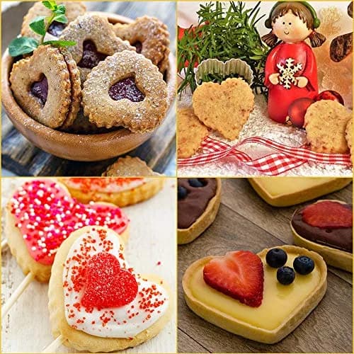 Cyimi Mini Tart Pan Set of 6 Heart-shaped Quiche Pan 10 cm (4 Inch) | Non-Stick Removable Bottom for Pies, Cakes, Baking thumbnail 7