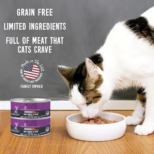 Hound & Gatos Turkey Wet Cat Food 5.5 oz Can | 98% Real Meat, Grain Free, Limited Ingredient thumbnail 3