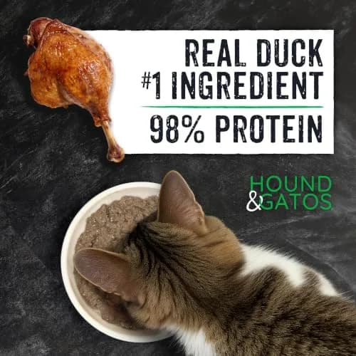 HOUND & GATOS Duck Wet Cat Food 5.5 oz Can | 98% Real Meat, Grain-Free, Limited Ingredient for Sensitive Cats thumbnail 3