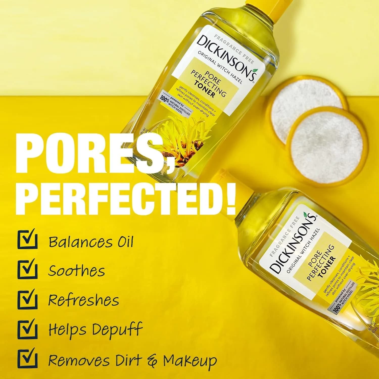 Dickinson's Original Witch Hazel Pore Perfecting Toner, 8 Fl Oz, Pack of 6 Bottles - view 3