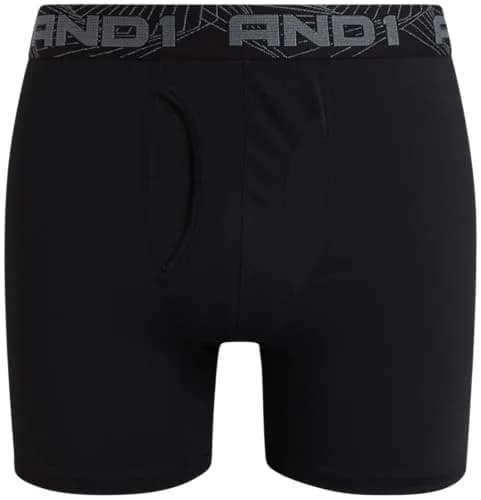 AND1 Mens Boxer Briefs - 6 Pack Platinum Performance with Fly Pouch | Moisture Wicking, Active Fit (70-120 chars) thumbnail 5