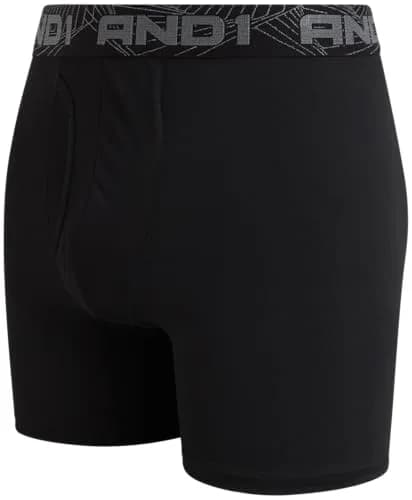 AND1 Mens Boxer Briefs - 6 Pack Platinum Performance with Fly Pouch | Moisture Wicking, Active Fit (70-120 chars) thumbnail 6