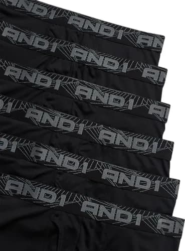 AND1 Mens Boxer Briefs - 6 Pack Platinum Performance with Fly Pouch 6" Inseam X-Large Black thumbnail 4
