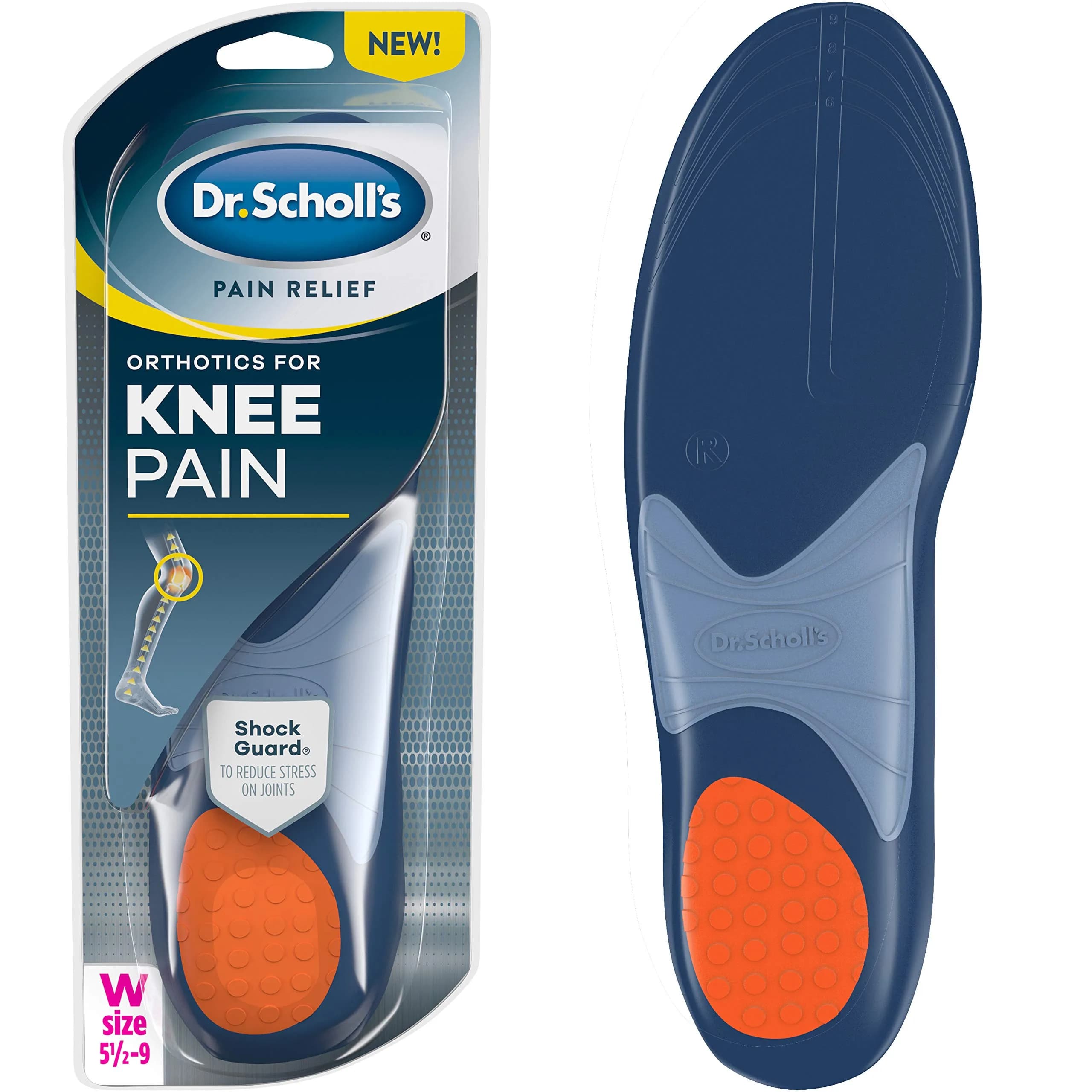 Dr. Scholl's Knee Pain Relief Orthotics for Women's 5.5-9 | Immediate & All-Day Pain Relief with Shock Guard — 1 Pair