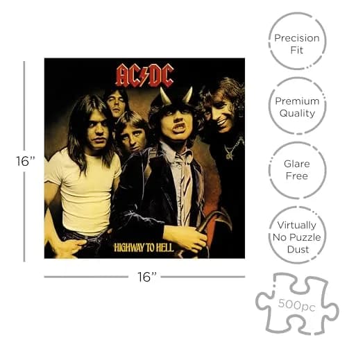 RockSaws AC/DC Highway to Hell 500 Piece Jigsaw Puzzle | Officially Licensed Music Memorabilia (41cm x 41cm) thumbnail 2