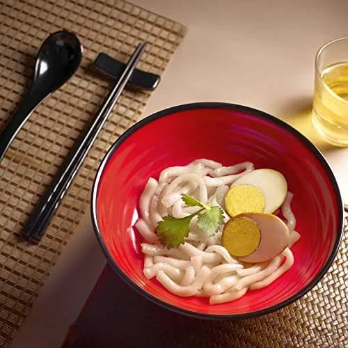 Practimondo 4 Noodle Bowls Set - large 32oz ramen bowl for authentic Asian cuisine with dipping bowls, spoons, chopsticks & stands thumbnail 7