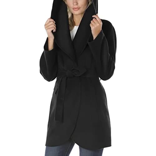 TAHARI Women's Double Face Wool Blend Wrap Coat with Oversized Collar, Small US | Lightweight Warmth & Feminine Style thumbnail 5