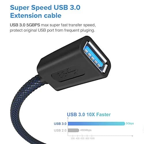 ANDTOBO USB 3.0 Female to Female Extension Cable 3.3Ft Navy | SuperSpeed Data Transfer thumbnail 4