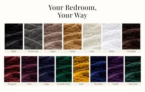 Tribeca Living Lugano Oversized Velvet Quilt Set - All Season, Queen, Honeycomb Pattern, 260GSM thumbnail 6