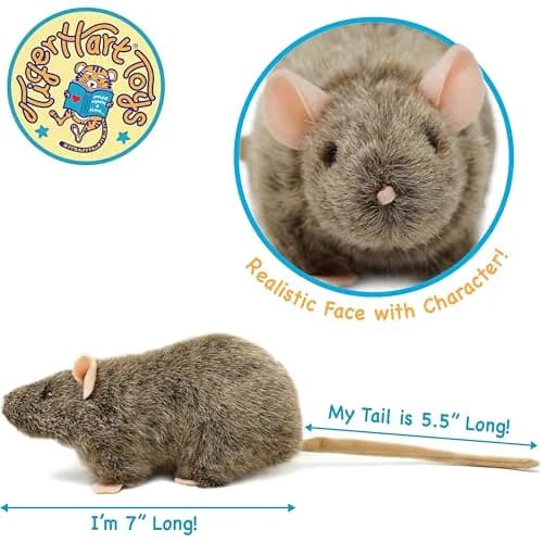 TigerHart Reuben The Rat Stuffed Animal Plush Mouse 17.78cm (7in) | ASTM-Tested & BPA-Free thumbnail 3