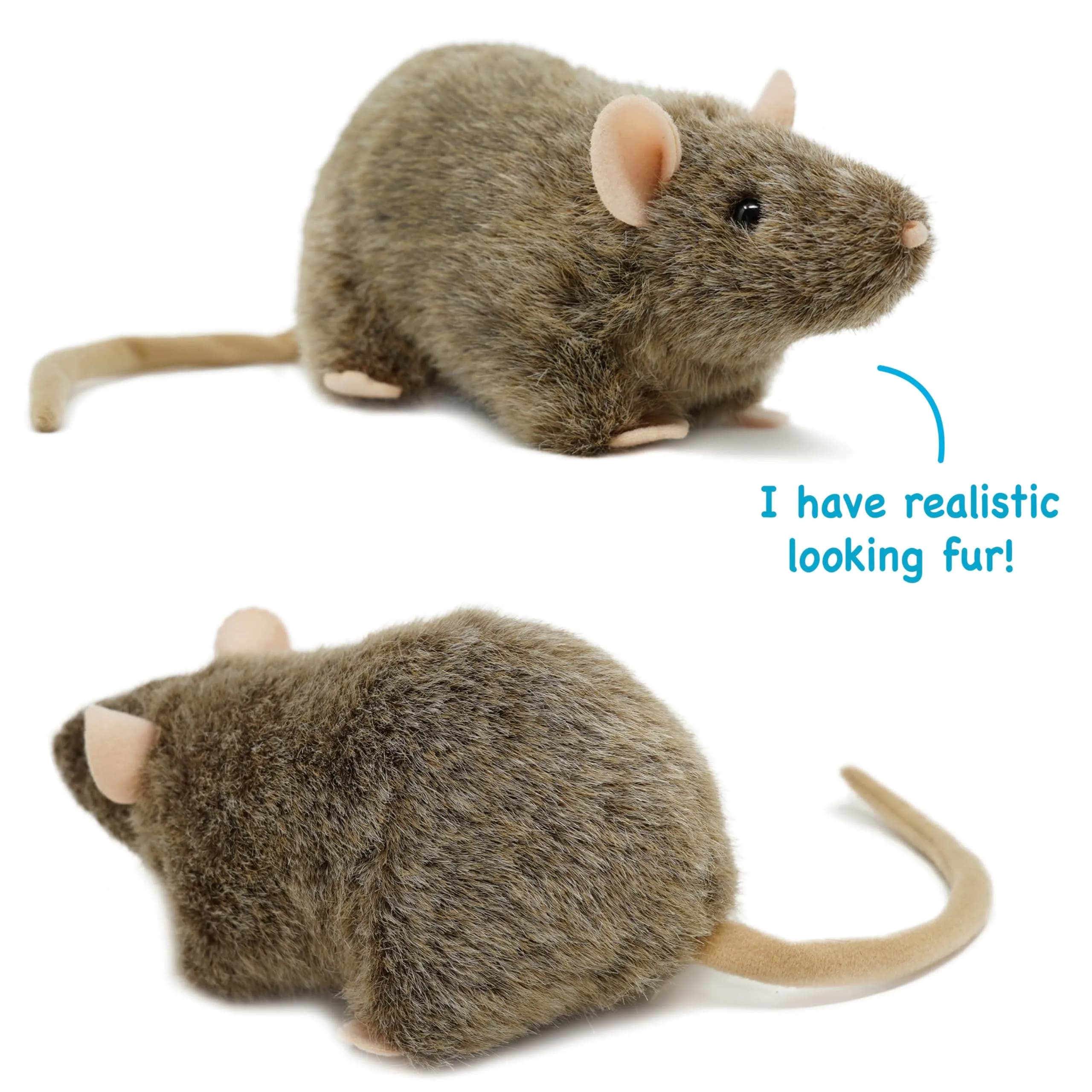 TigerHart Reuben The Rat Stuffed Animal Plush Mouse 17.78cm (7in) | ASTM-Tested & BPA-Free - view 4