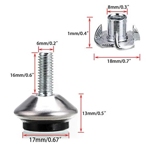 OwnMy M6 Adjustable Swivel Leveling Feet 12PCS Metal Adjustable Table Feet | Floor-Friendly & Adjustable thumbnail 2
