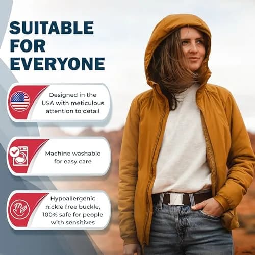 ONE-BELT No Show Invisible Elastic Belt for Women & Men 1.5 cm (1.5") Adjustable, Fits Waist up to 127 cm (50") | Flat Buckle, Hypoallergenic thumbnail 2