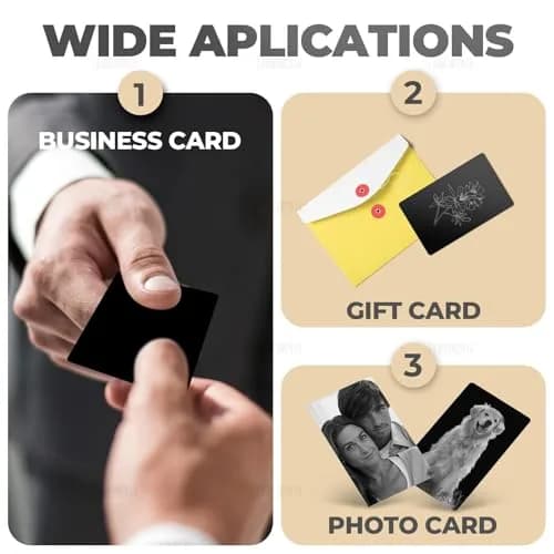 AUEAR Black Metal Business Cards 50 Pack | DIY Laser Engraving Ready thumbnail 5