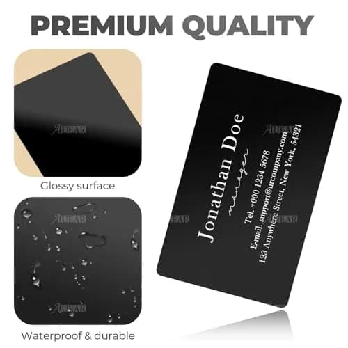 AUEAR Black Metal Business Cards 50 Pack | DIY Laser Engraving Ready thumbnail 6