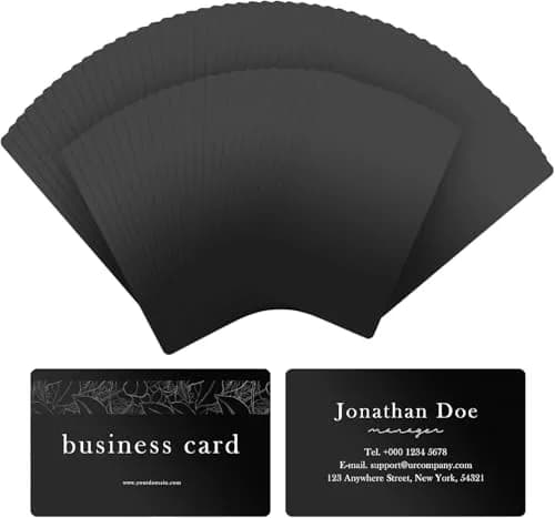 AUEAR Black Metal Business Cards 50 Pack | DIY Laser Engraving Ready thumbnail 1