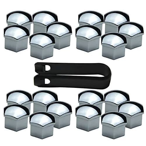 FiveEyes Silver 17mm Wheel Lug Nut Covers Bolt Caps with Removal Tool (20PCS) thumbnail 1
