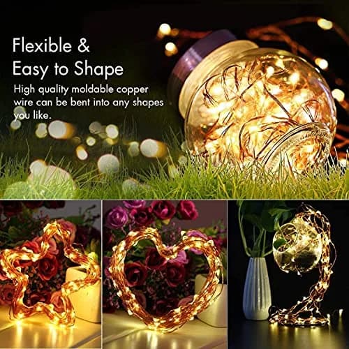 Lezonic Solar Fairy Lights 2 Pack 240 LED Warm White | Waterproof Outdoor Copper Wire String Lights thumbnail 4