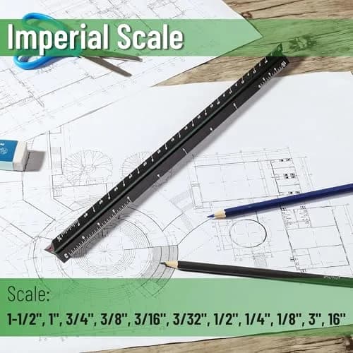 Mr. Pen Architectural Scale Ruler 12 inch (30 cm) Black | Precision Drafting Tool for Architects thumbnail 4