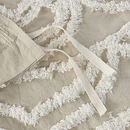 Madison Park Cotton Chenille Tufted Taupe King Duvet Cover Set | All Season, OEKO-TEX Certified, 100% Cotton (104"x92") thumbnail 4