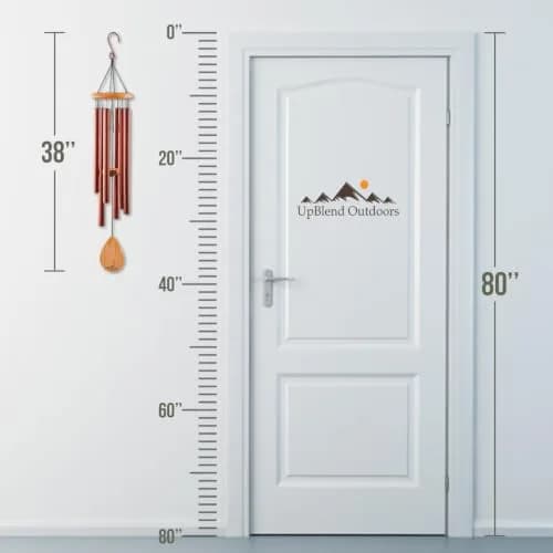 UpBlend Outdoors Havasu 38" Copper Aluminum Wind Chime | E Major Pentatonic Deep Tone thumbnail 7