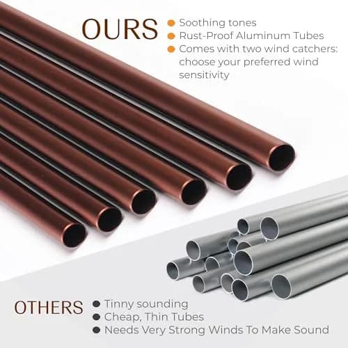 UpBlend Outdoors Havasu 38" Copper Aluminum Wind Chime | E Major Pentatonic Deep Tone thumbnail 3