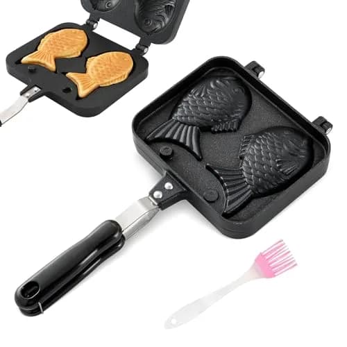 NATGAI Taiyaki Fish Shape Cake Pan with Non-Stick Coating, 18cm (7.08") | Gas Stovetop Compatible thumbnail 1